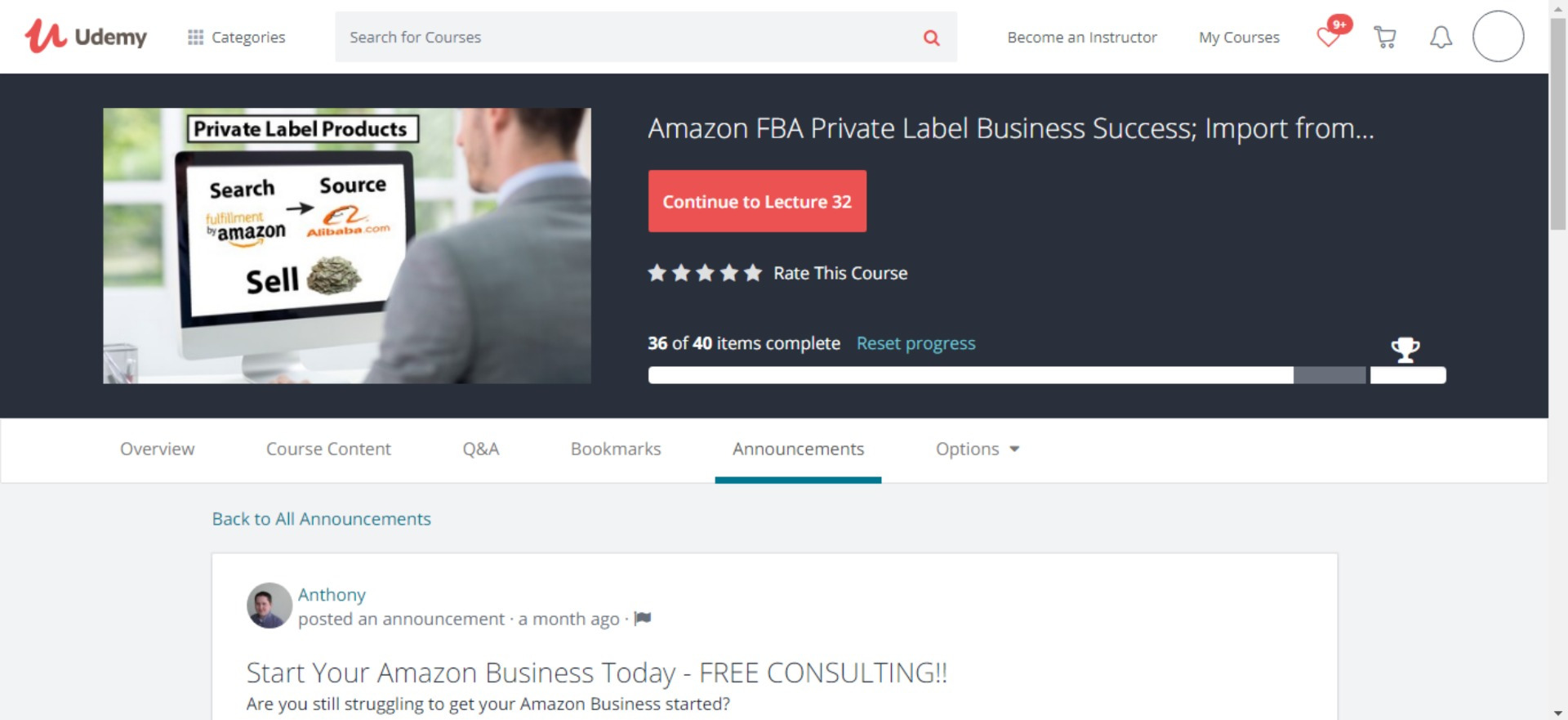 Anthony Monfet - Udemy - start Amazon FBA business